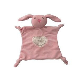 Stepping Stones Bunny Lovey Security Blanket Pink Heart Plush Stuffed Animal Toy